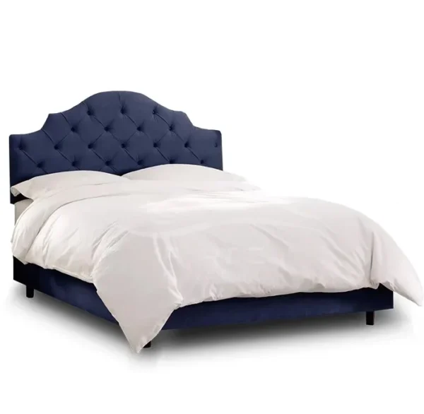Button Tufted Curved Headboard Bed