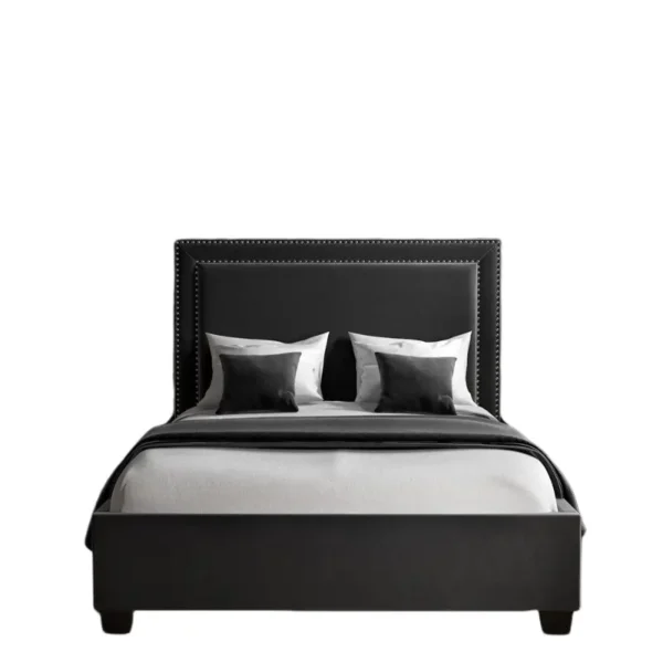 Dark Grey Velvet King Size Ottoman Bed