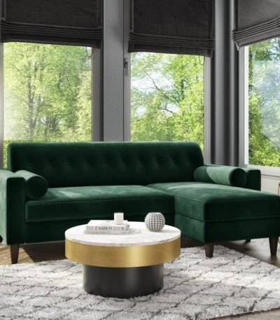 Velvet-3-Seater-L-Shaped-Sofa