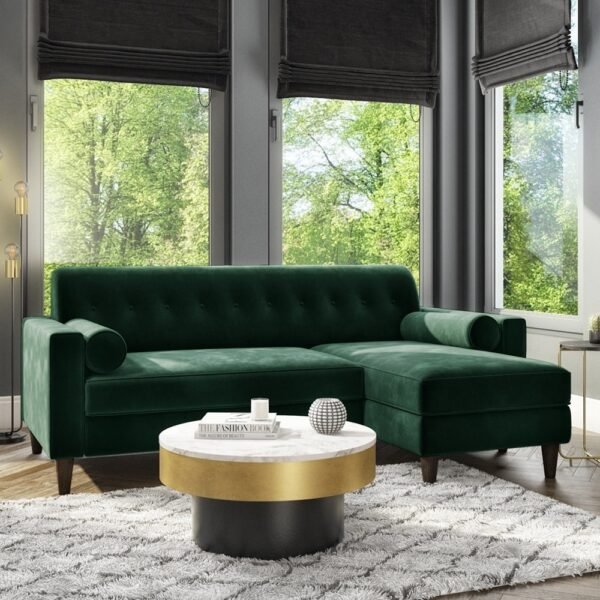 Velvet-3-Seater-L-Shaped-Sofa